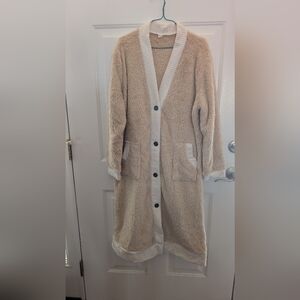 Cozy Cream Sherpa Button-Front Robe